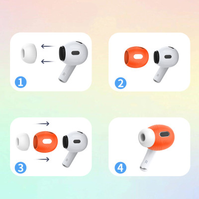Bộ 5 Cặp vỏ bọc nút tai nghe bằng silicon mềm gợn sóng chống trượt và chống rơi cho Airpods Pro 2 - Hàng Chính Hãng