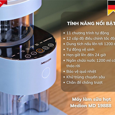 Máy Làm Sữa Hạt Medion MD 19888, Hàng Chính Hãng