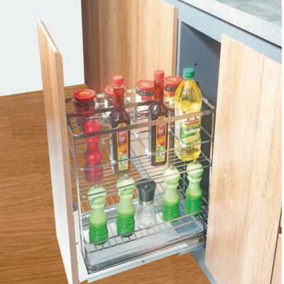 Giá gia vị inox 304 cho tủ bếp bảo hành vĩnh viễn han gỉ 3 tầng để đồ