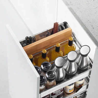 Giá dao thớt gia vị đa năng cho tủ bếp chất liệu inox hộp chính hãng Grob