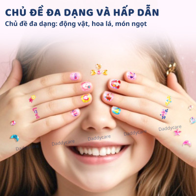 Dán móng tay cho bé Mideer Nail stickers miếng dán móng tay giả an toàn cho bé gái