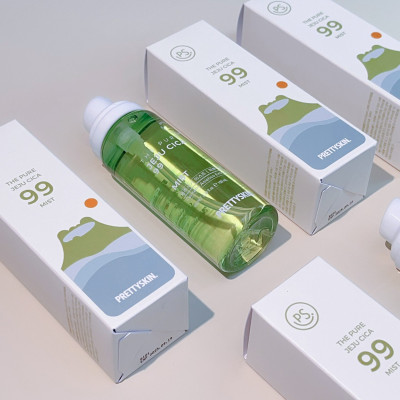 Xịt khoáng rau má Pretty Skin The Pure Jeju Cica 99 Mist làm dịu cấp ẩm cho da - Giữ lớp make up lâu trôi Hàn Quốc 100ml