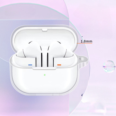 Bao case TPU trong suốt cho Samsung Galaxy Buds 3/ Buds 3 Pro kèm móc treo_ Hàng chính hãng