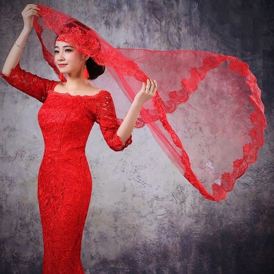 Voan (lúp) Cô dâu và Dạ hội, đi tiệc, sự kiện màu đỏ MS: 41243