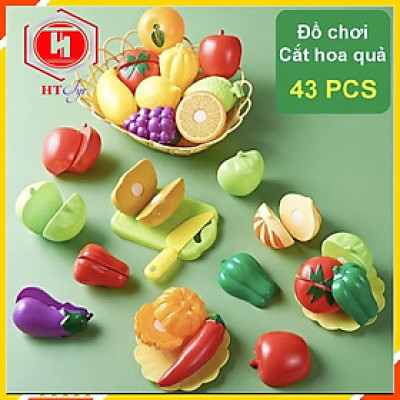 Đồ Chơi Cắt Hoa Quả Cho Bé, Bộ Cắt Hoa Quả 43 Chi Tiết, Hàng Hộp Đẹp Làm Quà Tặng Sinh Nhật, Đồ Chơi Trẻ Em HT SYS