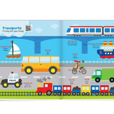 Sách - Bé Học Tiếng Anh Qua Hình Ảnh (1.000+ Từ Vựng Tiếng Anh Đầu Tiên Cho Bé - 28 Chủ Đề - File Nghe QR)