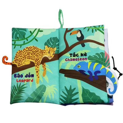 Sách Vải Tương Tác Cho Bé Đoán Đuôi Con Vật - Dạo Chơi Rừng Xanh