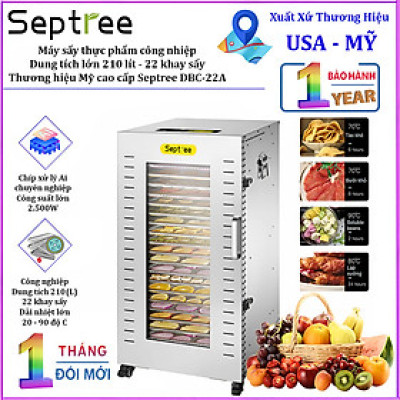 Máy sấy thực phẩm công nghiệp 22 khay. Thương hiệu Mỹ cao cấp Septree DBC-22A. Hàng chính hãng