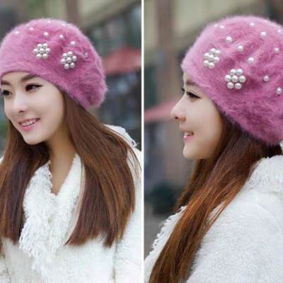 Mũ beret nón bere len lông thỏ thời trang Hàn Quốc dona21111215