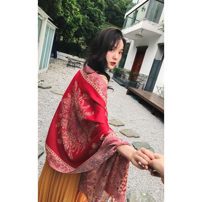 KHĂN CHOÀNG CỔ PASHMINA THỔ CẦM HOA HỒNG 04