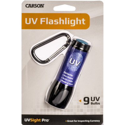 Đèn pin cầm tay Carson LED UVSight Pro SL-44, tay cầm phát sáng trong bóng tối - Hàng Chính Hãng