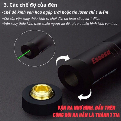 Đèn Pin Laser 303 tia đỏ - Hàng Chính Hãng