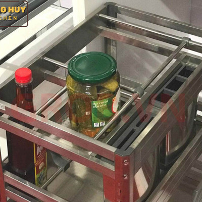Giá dao thớt gia vị đa năng cho tủ bếp chất liệu inox hộp chính hãng Grob