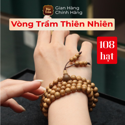 Vòng Trầm Hương 6.5ly – 108 Hạt – Cao Cấp| Chuỗi Trầm Tự Nhiên – Hương Thơm Dịu – Không Hóa Chất – Phong Thủy Bình An
