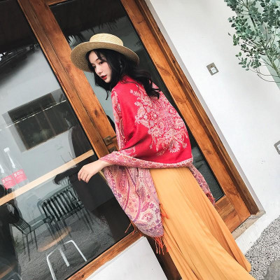 KHĂN CHOÀNG CỔ PASHMINA THỔ CẦM HOA HỒNG 04