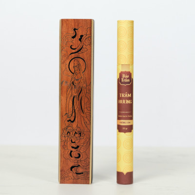 Trầm Thanh Cao Cấp 20cm – Hộp Vàng 20g – Bảo Trầm | Hương Trầm Tự Nhiên – Sạch – Thư Giãn