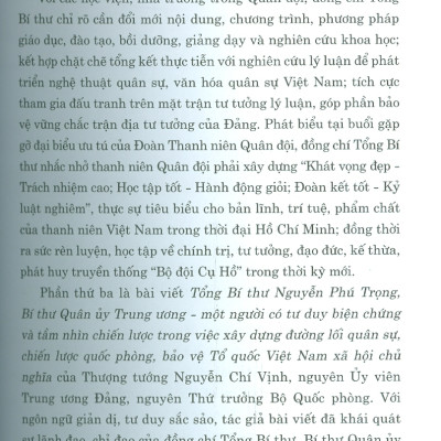 MỘT SỐ VẤN ĐỀ VỀ ĐƯỜNG LỐI QUÂN SỰ, CHIẾN LƯỢC QUỐC PHÒNG TRONG SỰ NGHIỆP XÂY DỰNG VÀ BẢO VỆ TỔ QUỐC VIỆT NAM XÃ HỘI CHỦ NGHĨA THỜI KỲ MỚI - Nguyễn Phú Trọng - NXB Chính trị quốc gia sự thật