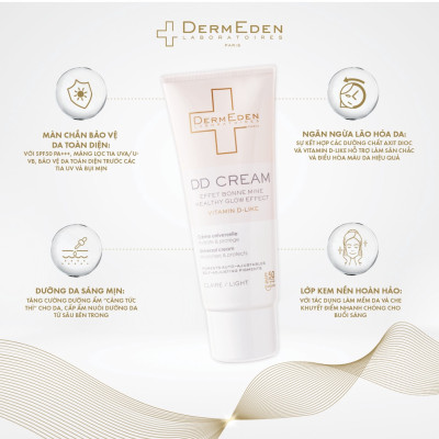 Kem chống nắng SPF 50PA+++ kết hợp trang điểm và dưỡng da, làm đều màu da, chống lão hóa DermEden DD Cream 50 ml