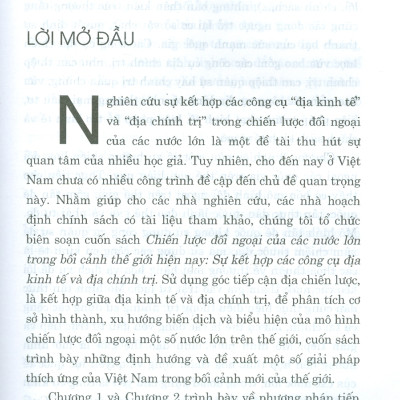 Chiến Lược Đối Ngoại Của Các Nước Lớn Trong Bối Cảnh Thế Giới Hiện Nay: Sự Kết Hợp Các Công Cụ Địa Kinh Tế Và Địa Chính Trị