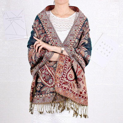 KHĂN CHOÀNG CỔ PASHMINA THỔ CẦM HOA HỒNG 02