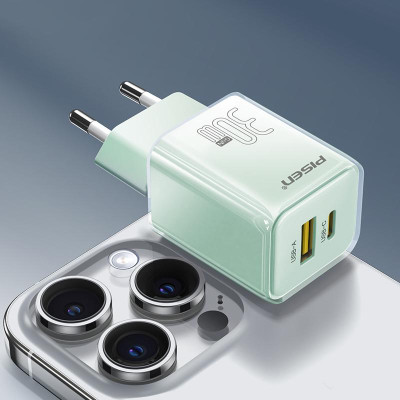 Sạc Nhanh Pisen Quick - Vivid Crystal 30W 1C1A - Màu Xanh Mint