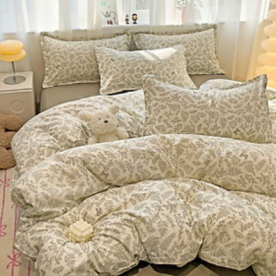 Bộ vỏ chăn ga gối cotton poly Lidaco decor phòng ngủ vintage các mẫu Hoa quả sắc màu