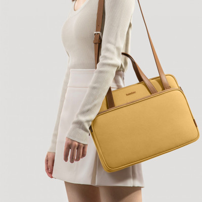 Túi Đeo Chéo dành cho Macbook 13”/14”, Ultrabook 13″ TOMTOC (USA) Premium Theher Shoulder Bag - H22C1 - Hàng Chính Hãng
