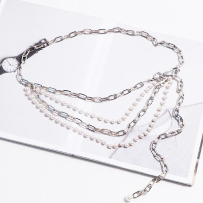 Thắt lưng titan thép mix ngọc trai sang chảnh thời thượng đẳng cấp