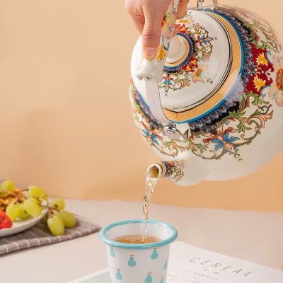 Ấm Đun Nước Bếp Từ Thép Tráng Men Lớn 3.3L Retro Kiểu Hoàng Gia – Tiện Lợi & Sang Trọng - HÀNG CHÍNH HÃNG MINIIN