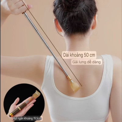 Dụng cụ Massage 2 in 1 Thu Gọn Kéo Dài 50cm Một Đầu Gãi Và By Lăn 360 Độ Từ Tính – Cây Massage Thần Thánh Gãi Lưng Bầm Huyệt Người già Người Trẻ Dùng Đều Khỏe Đẹp Làn Da