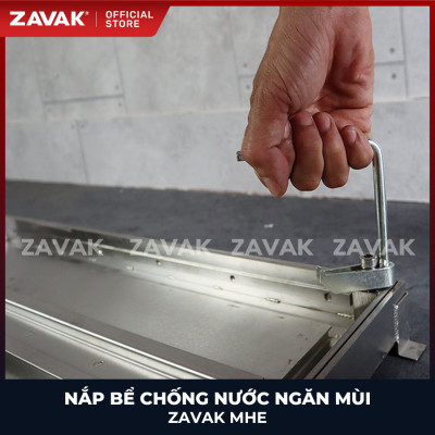 Nắp bể ngầm chống nước ngăn mùi inox ZAVAK MHE*-80 / KT 80x80cm, lát gạch 3cm, tải 330kg