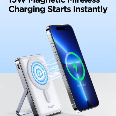 Sạc Dự Phòng Pisen Quick - POWERMag 30W Digital 2-in-1 10000mAh - Màu Đen