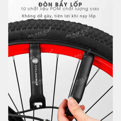 Thanh lốp nạy lốp bánh xe đạp và chà vá săm lốp xe đạp đa năng CB-BMX-01, chất liệu nhựa POM kèm 48 miếng vá - Mai Lee