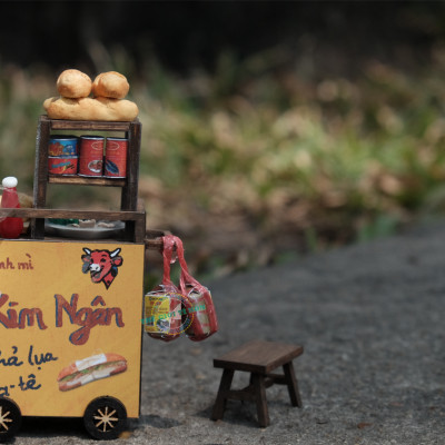 MÔ HÌNH TỰ LẮP RÁP DIY SÀI GÒN XƯA - XE BÁNH MÌ - HR04