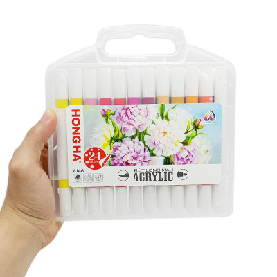 Hộp 24 Bút Lông Màu Acrylic 2 Đầu - Hồng Hà 8146