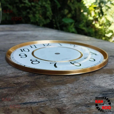 Mặt số đồng hồ treo tường nhôm màu trắng, dập nổi kiểu số HỌC TRÒ 18cm