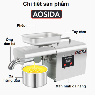 [HÀNG NHẬP KHẨU] Máy ép dầu thực vật nóng và lạnh dùng trong gia đình, công suất 1100W - Thương hiệu Anh Quốc cao cấp AOSIDA 999A