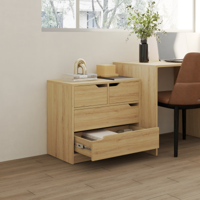 HAPPY FURNITURE , Tủ lưu trữ 4 ngăn kéo - ASO, THK_300 , 70cm x 40cm x 62cm DxRxC