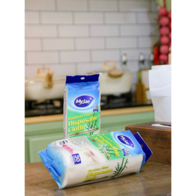 Combo 3 Khăn lau sợi tre MyJae lau chùi tiện lợi, đánh bay dầu mỡ 20cm x 25cm (30 Tờ/Bịch)