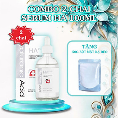 COMBO 2 CHAI SERUM HA PLUS - 100ml (Dưỡng Ẩm, Căng Bóng, Sáng Da, Mờ Nếp Nhăn) Hàng Chính Hãng + Tặng 50g Mặt Nạ Dẻo
