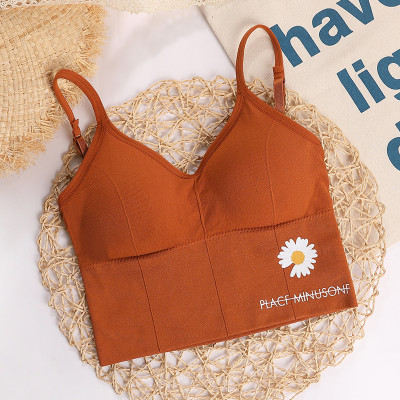 Áo Bra Hoa Cúc Họa Mi Thun Gân Hottrend Cá Tính