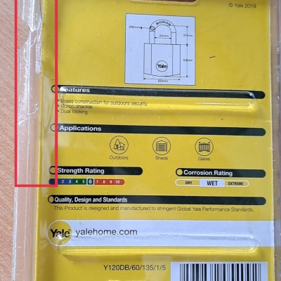 Khóa Bấm Yale Y120D/60/135/1 - Bạc (60mm)