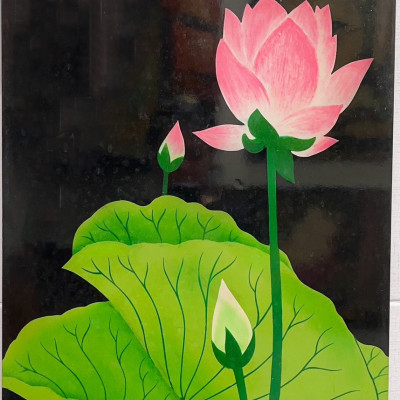 Tranh sơn mài - HOA SEN, HOA HỒNG,....cao cấp size 40x60 cm thích hợp để trang trí, làm quà tặng,...