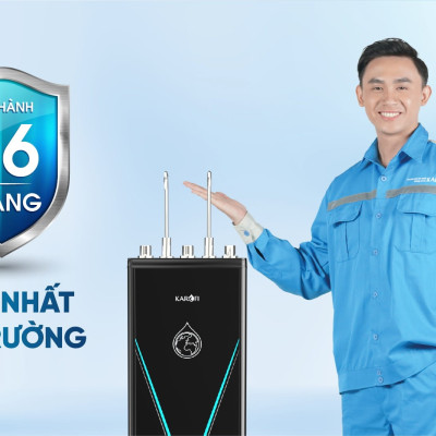 Máy lọc nước nóng lạnh RO Mỹ 10 lõi Karofi KAD-D528 - Giao trước lắp sau miễn phí toàn quốc - Bảo hành 36 tháng - Hàng chính hãng