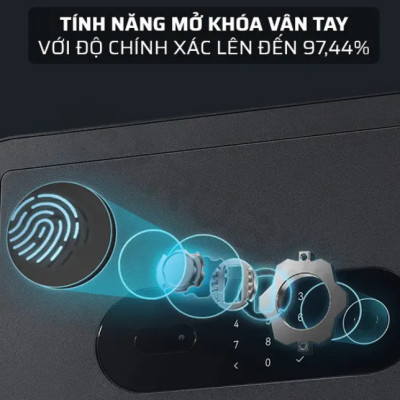 Két Sắt Thông Minh Xiaomi Mijia MX-303 Sử Dụng Vân Tay Gồm 6 Chế Độ Mở Khóa Áp Dụng Công Nghệ Cao Báo Động, Kết Nối App - Hàng Nhập Khẩu