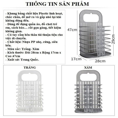 Giỏ Đựng Quần Áo Bẩn Kế Máy Giặt Gấp Gọn Treo Tường Tiện Lợi Đựng Đồ Dùng Sinh Hoạt - Hàng Loại 1 - Chính Hãng