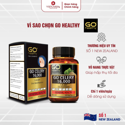 Bộ Sản Phẩm 2 Hộp Viên Gout Nhập Khẩu Chính Hãng New Zealand Go Celery 16000mg (30 + 60 Viên)