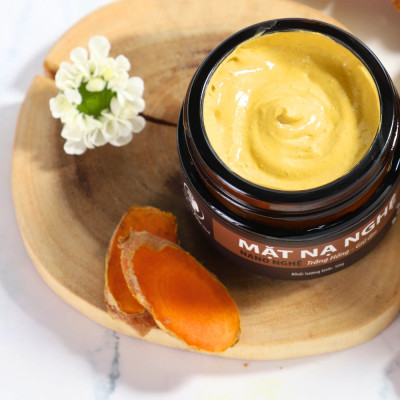 Bộ dưỡng trắng và đánh bay mụn Wonmom ( 1 Kem nghệ tươi + 1 Mặt nạ nghệ )