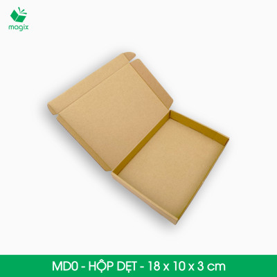 MD0 - 18x10x3 cm - 100 Thùng hộp carton trơn đóng hàng