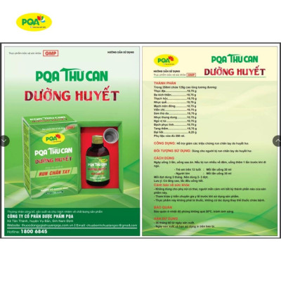 Thư Can Dưỡng Huyết PQA Giúp Bổ Huyết, Hoạt Huyết Hỗ Trợ Giảm Các Triệu Chứng Của Người Bị Parkinson Hộp 125ml